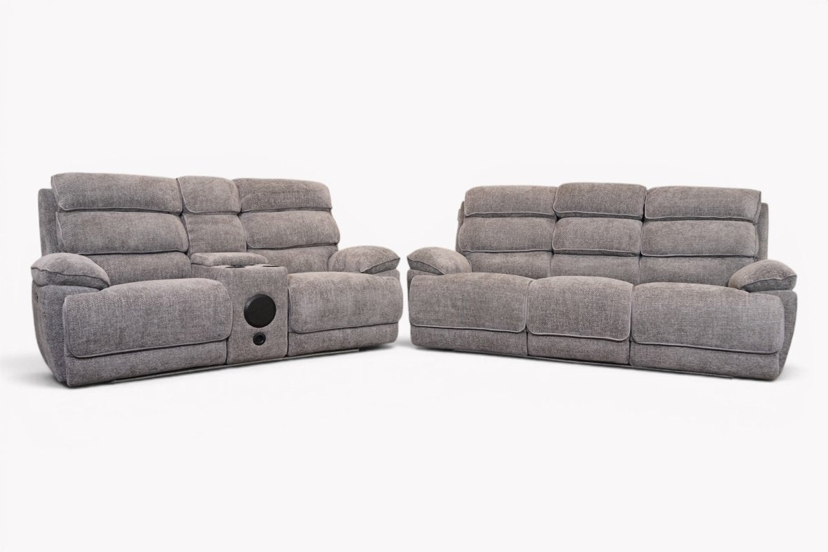 Lakeland Tech 3 + 2 Seater Power Reclining Sofa Set, Paddington Grey