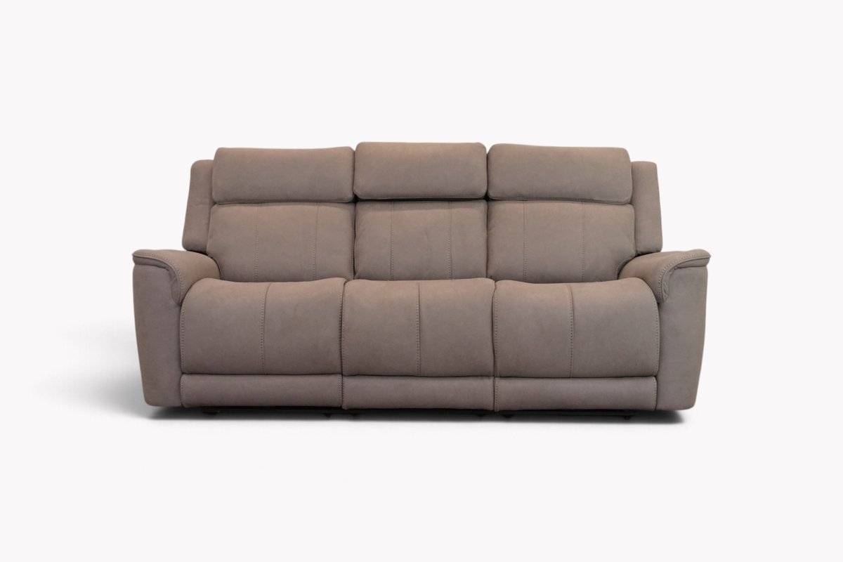 Langley Fabric Power Reclining 3 Seater with Dropdown Table, Luxe Grey