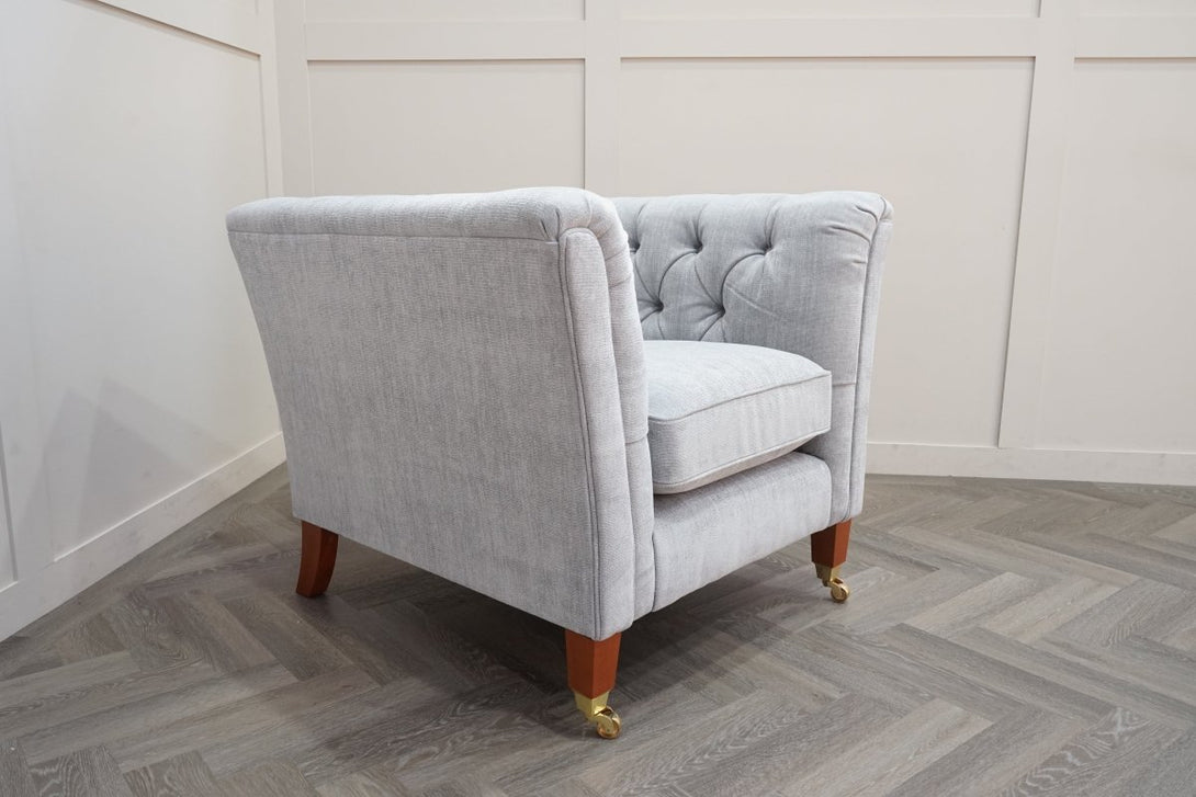 Laura Ashley Chatsworth Armchair, Orla Pale Steel