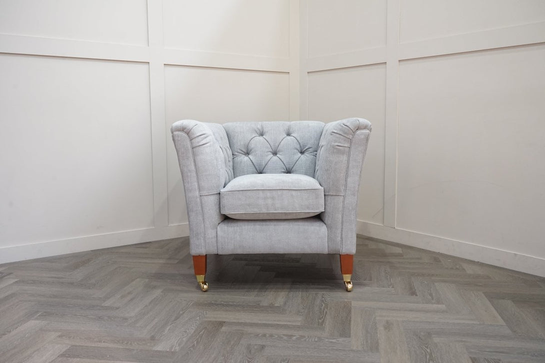Laura Ashley Chatsworth Armchair, Orla Pale Steel