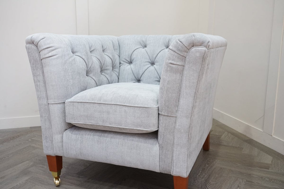 Laura Ashley Chatsworth Armchair, Orla Pale Steel