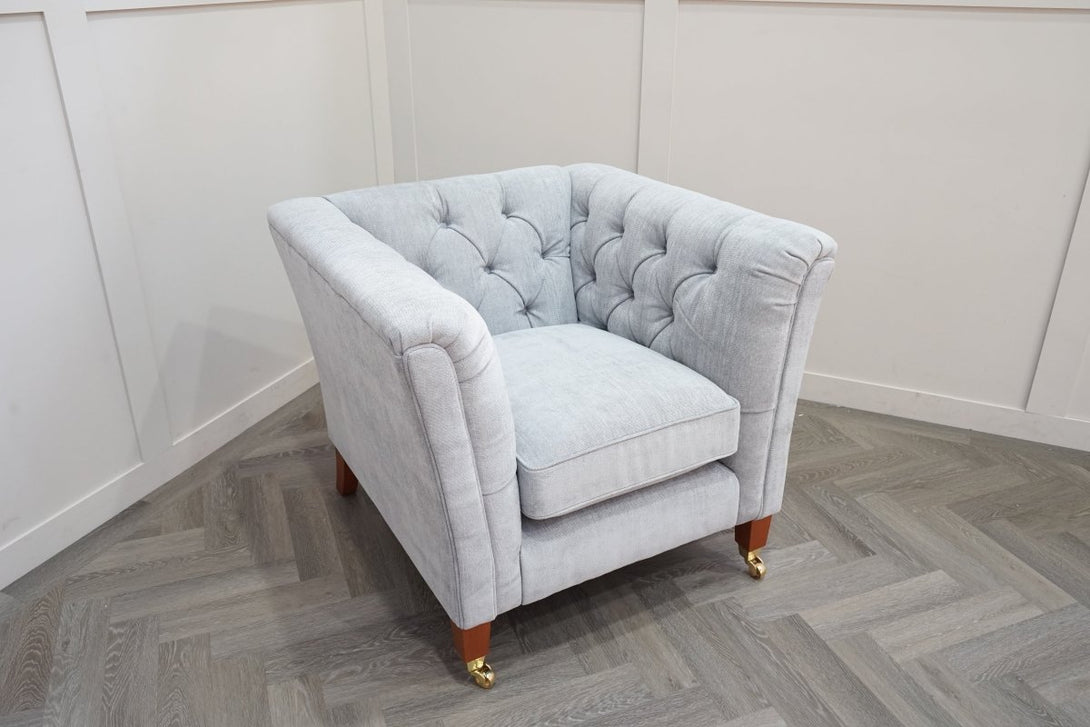 Laura Ashley Chatsworth Armchair, Orla Pale Steel
