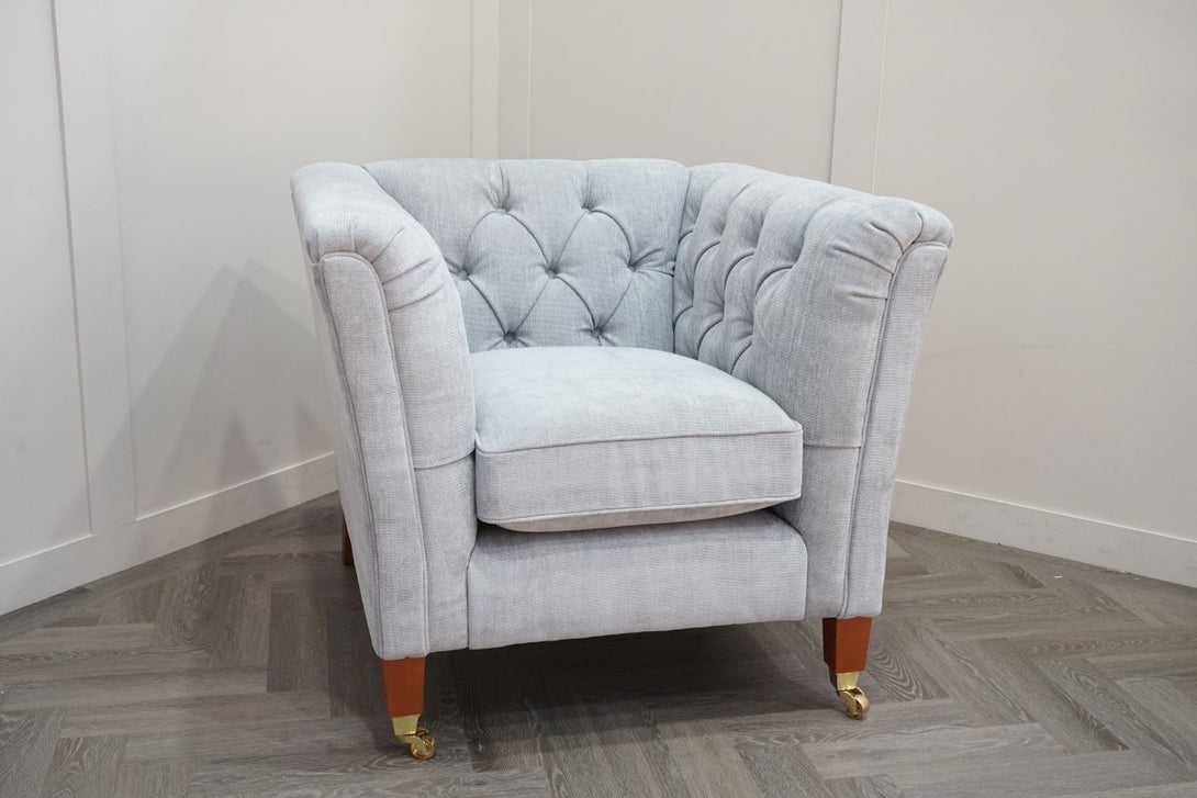 Laura Ashley Chatsworth Armchair, Orla Pale Steel