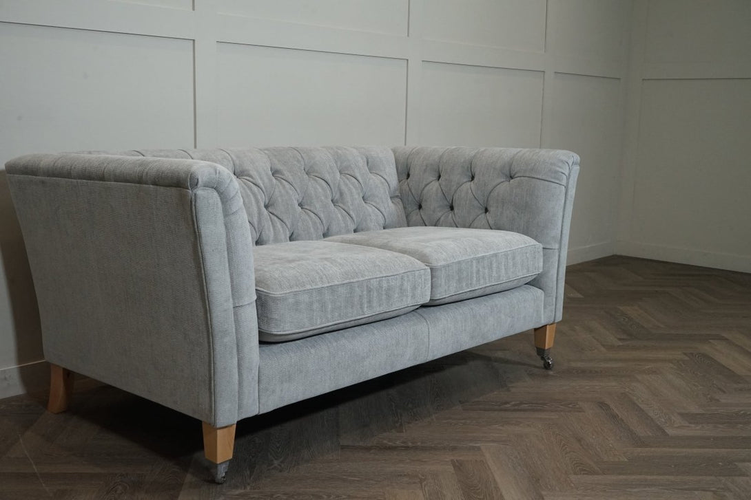 Laura Ashley Chatsworth Small 2 Seater Sofa, Orla Pale Steel