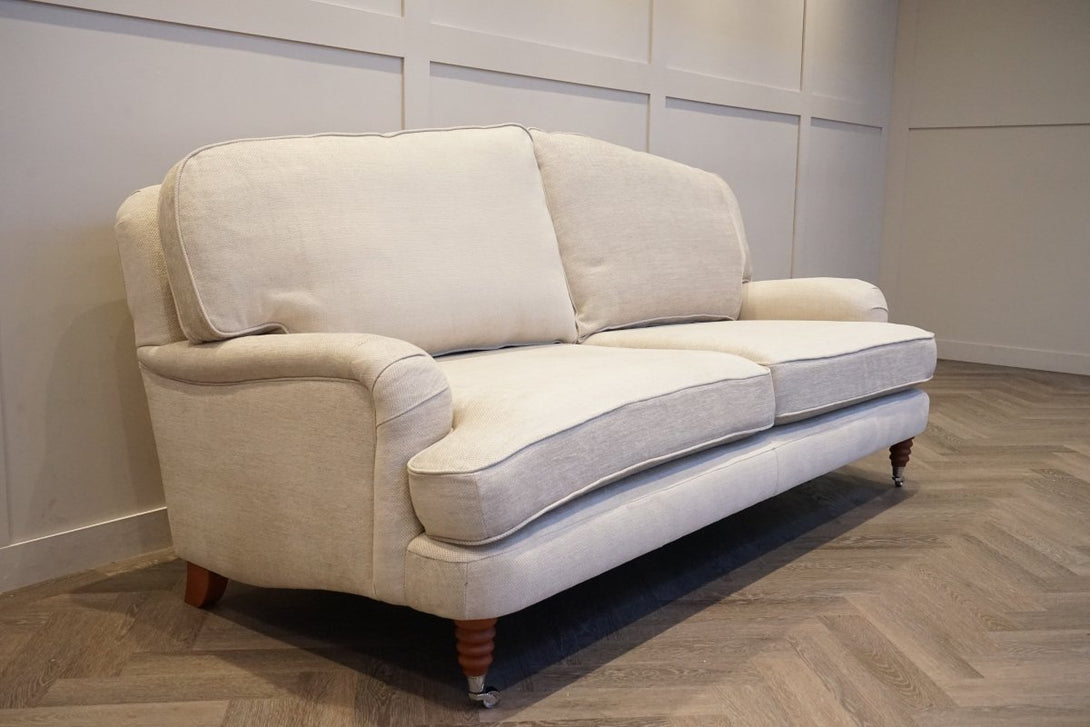 Laura Ashley Lynden Large 3 Seater Sofa & Footstool, Anneliese Natural