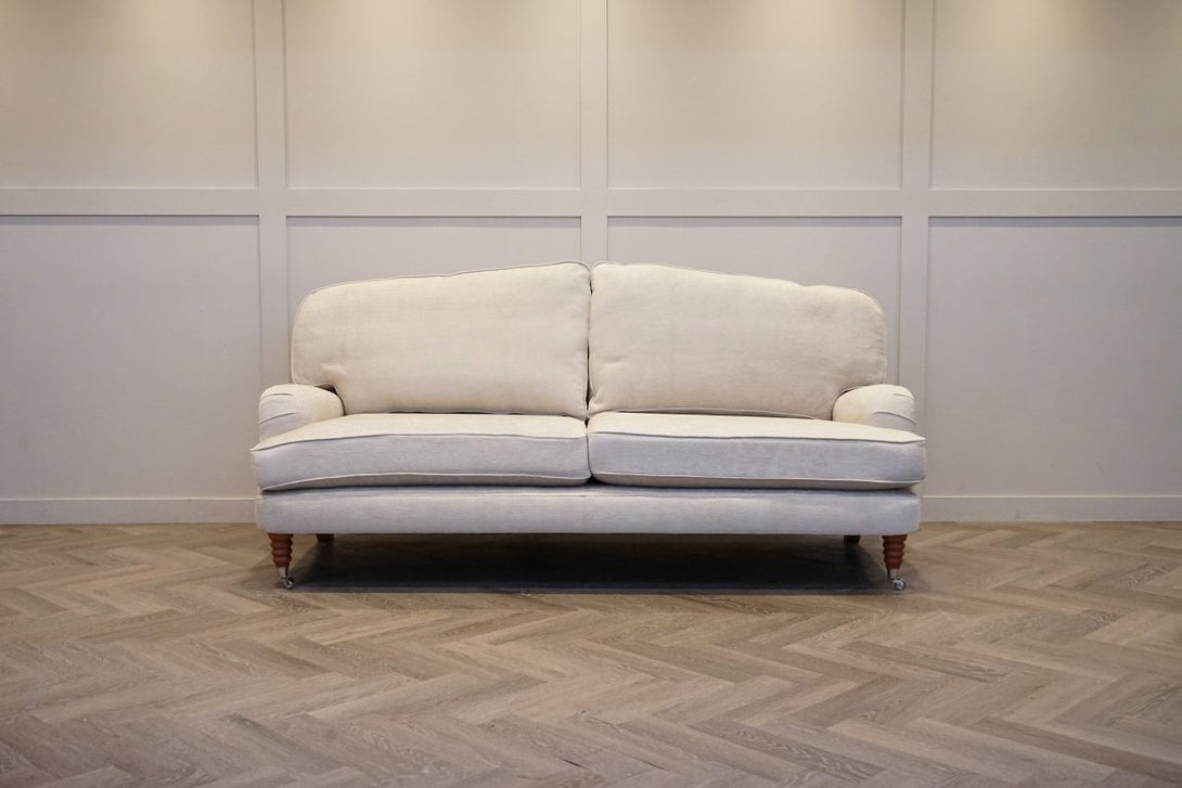 Laura Ashley Lynden Large 3 Seater Sofa & Footstool, Anneliese Natural