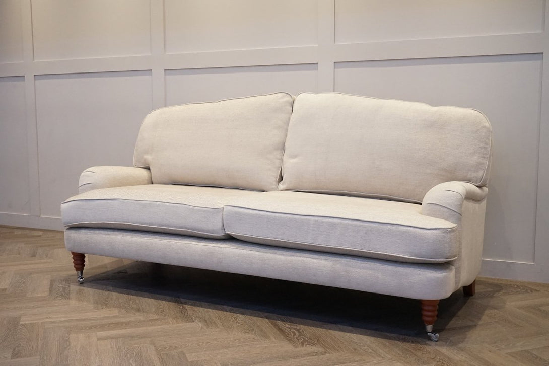 Laura Ashley Lynden Large 3 Seater Sofa & Footstool, Anneliese Natural