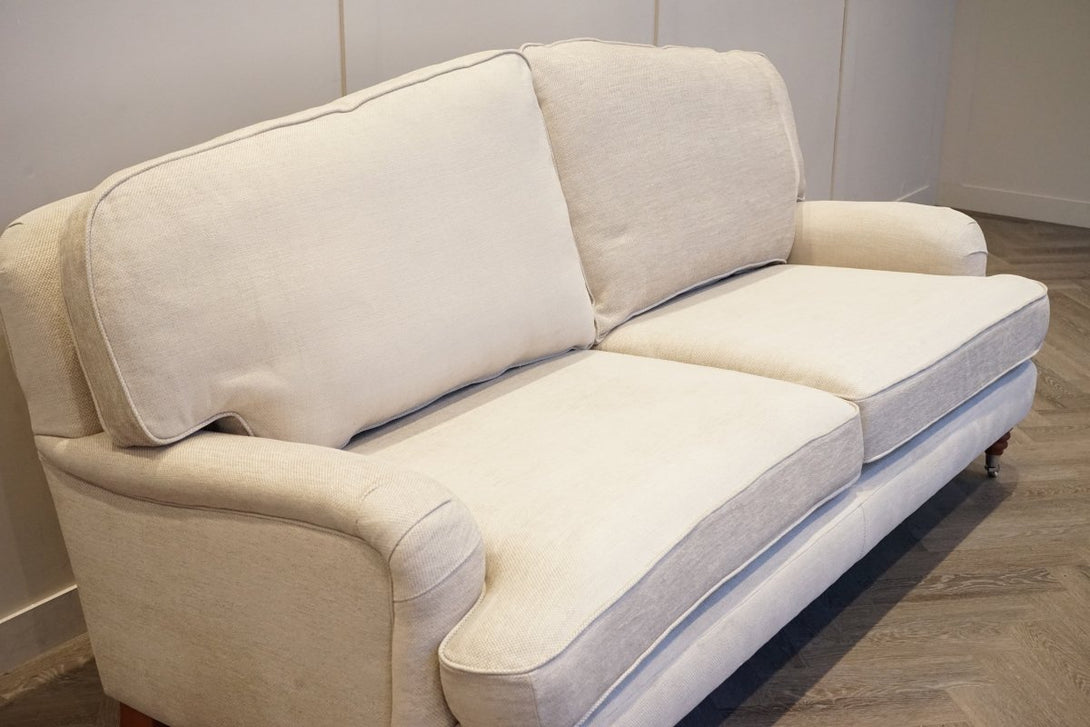 Laura Ashley Lynden Large 3 Seater Sofa & Footstool, Anneliese Natural