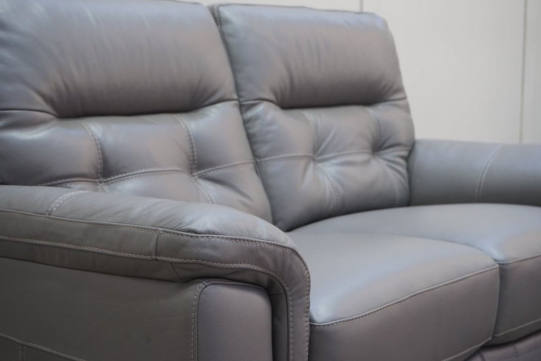 Laurent 2 Seater Leather Sofa, Elephant Grey