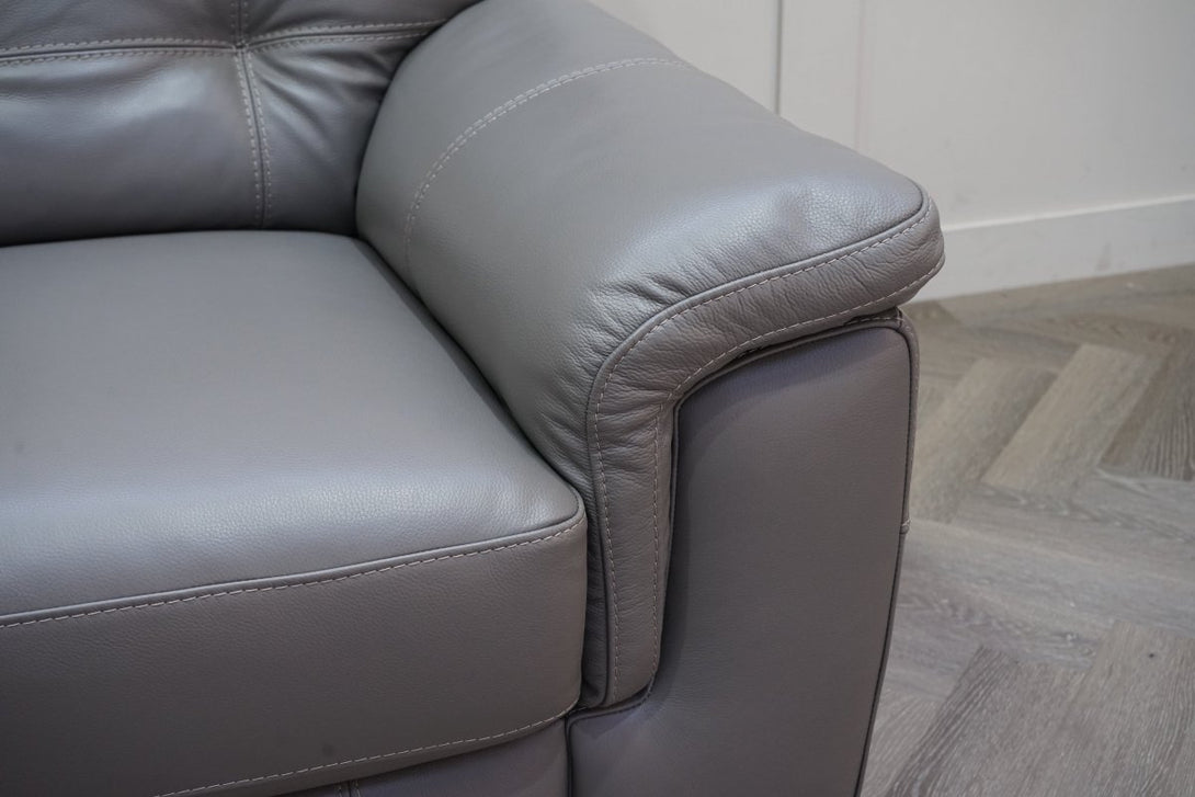 Laurent 2 Seater Leather Sofa, Elephant Grey