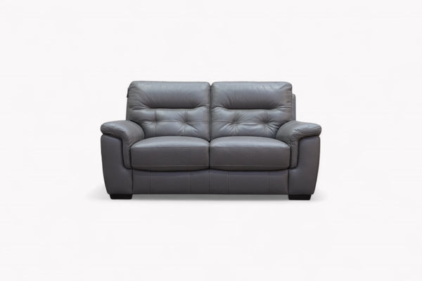 Laurent 2 Seater Leather Sofa, Elephant Grey