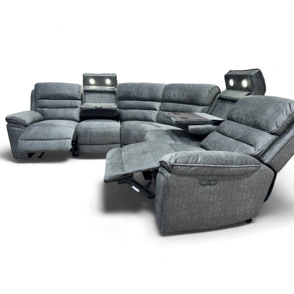 Lawson 2 Corner 2 Power Reclining Corner Sofa, Grey