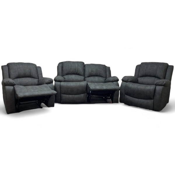 Lawson 2 Seater Sofa & 2 x Armchairs, All Reclining, Eiger Grey