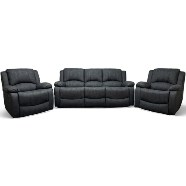 Lawson 3 Seater Sofa & 2 x Armchairs, All Reclining, Eiger Grey