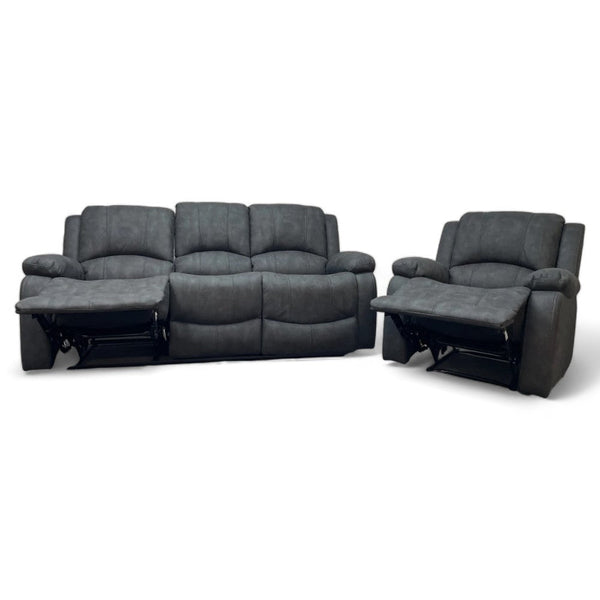 Lawson 3 Seater Sofa & Armchair, All Reclining, Eiger Grey