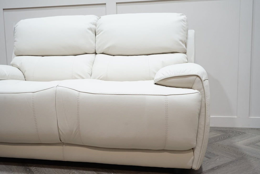 Link Leather 2 Seater Sofa, Frost