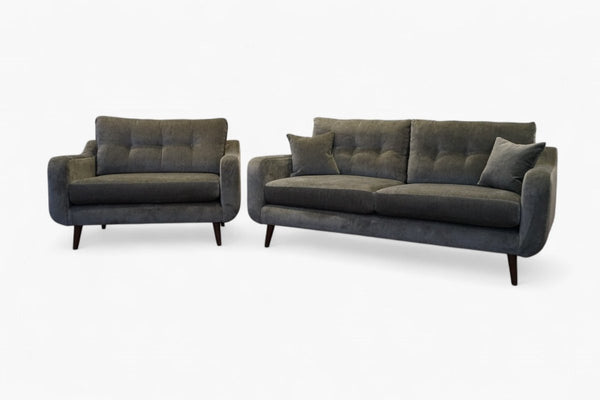 Lisbon 3 Seater Sofa & Cuddle Chair FREE Footstool, Dusk Green