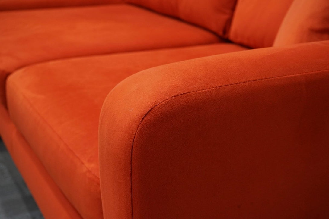 Lisbon Left Hand Facing Corner Chaise, Plush Velvet Paprika