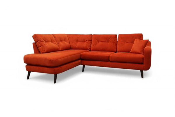 Lisbon Left Hand Facing Corner Chaise, Plush Velvet Paprika