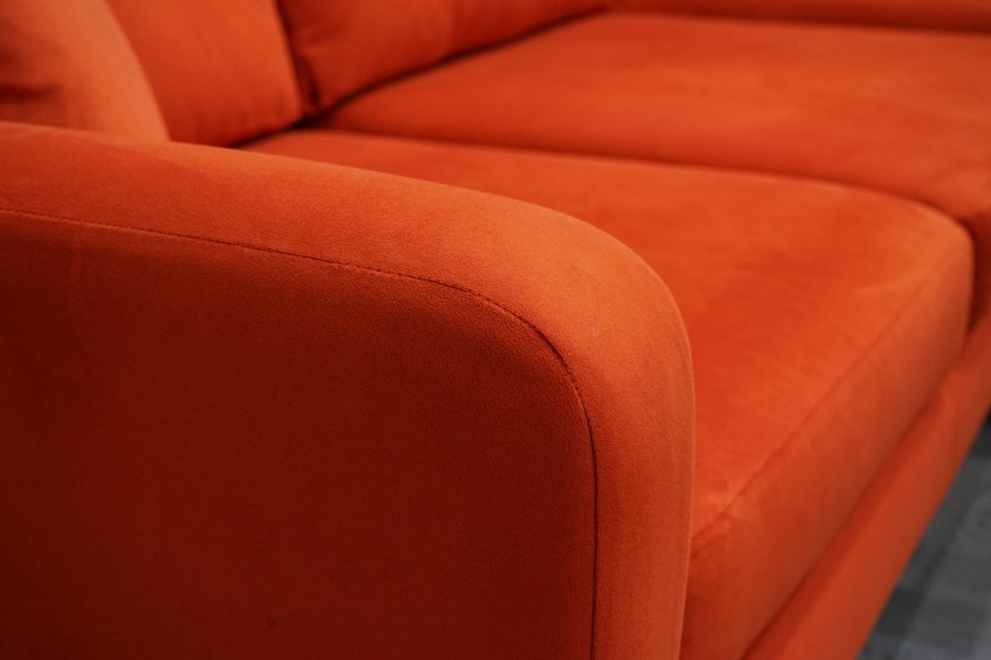 Lisbon Right Hand Facing Corner Chaise, Plush Velvet Paprika