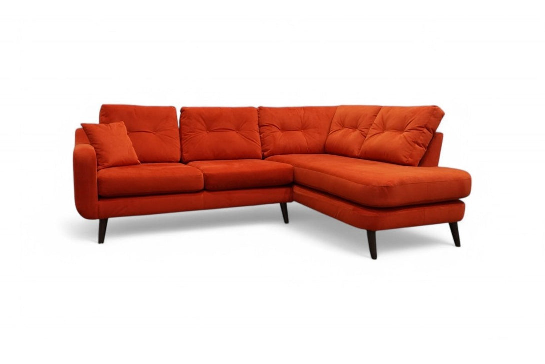 Lisbon Right Hand Facing Corner Chaise, Plush Velvet Paprika