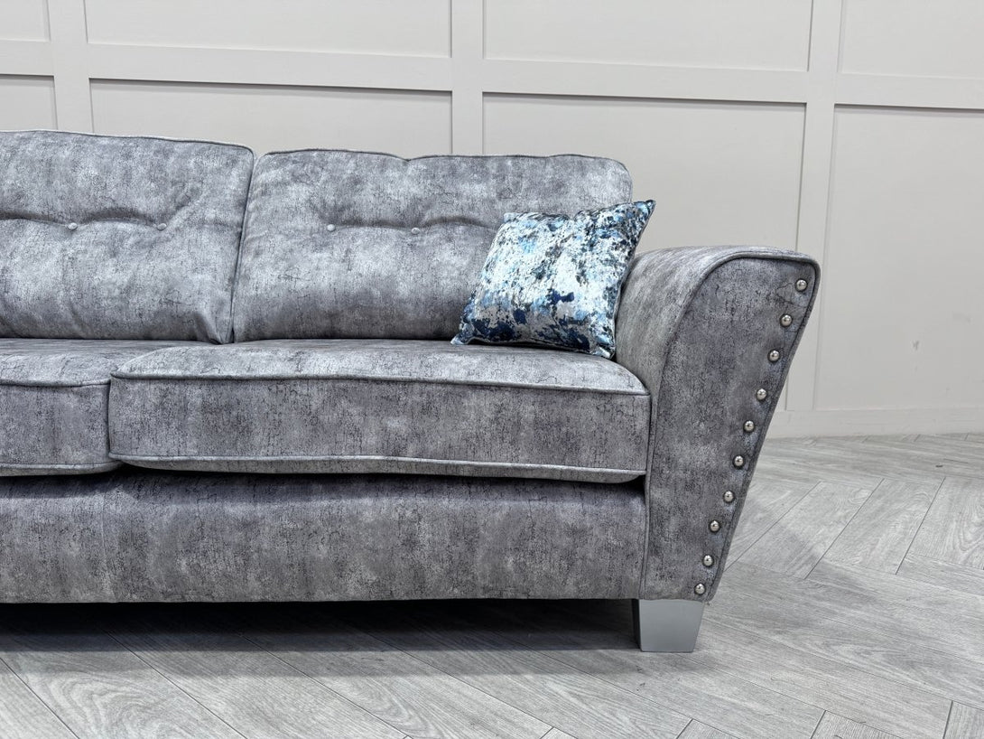 Living Esme Fabric 3 + 2 Sofa Set, Marble Grey