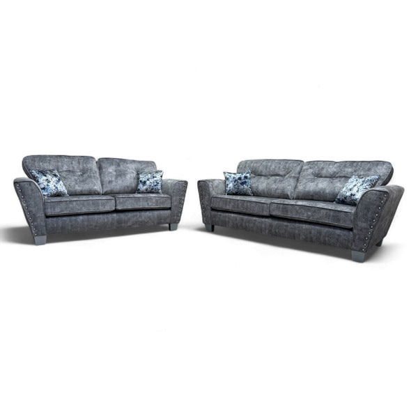 Living Esme Fabric 3 + 2 Sofa Set, Marble Grey