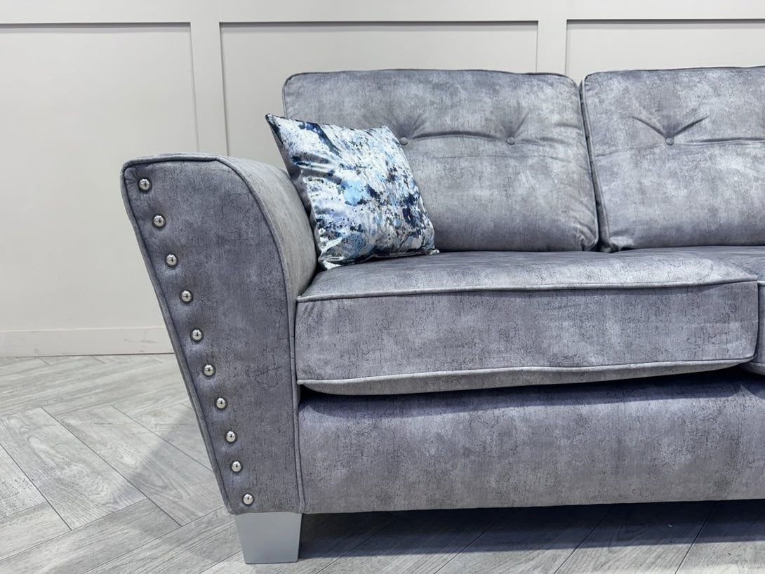 Living Esme Fabric LHF 2 Corner 1 Sofa, Marble Grey