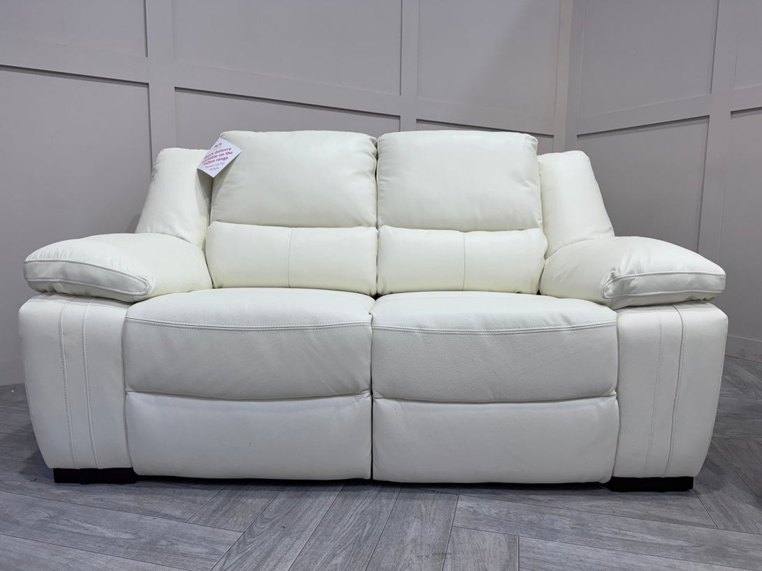 Living Fallon 3 + 2 + 1 Power Reclining Leather Sofa Set, White