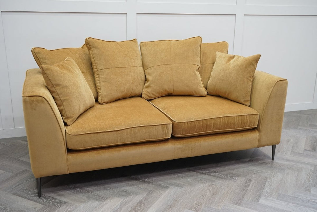 London Large Pillow Back Sofa, Dusk Hydro Sunflower