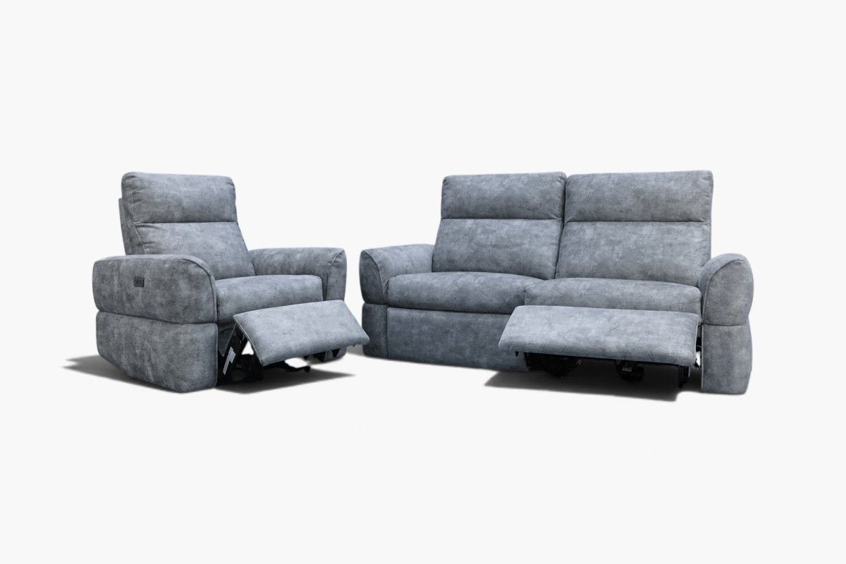 Longana Power Reclining 3 Seater Sofa & Armchair – Pervinca Grey