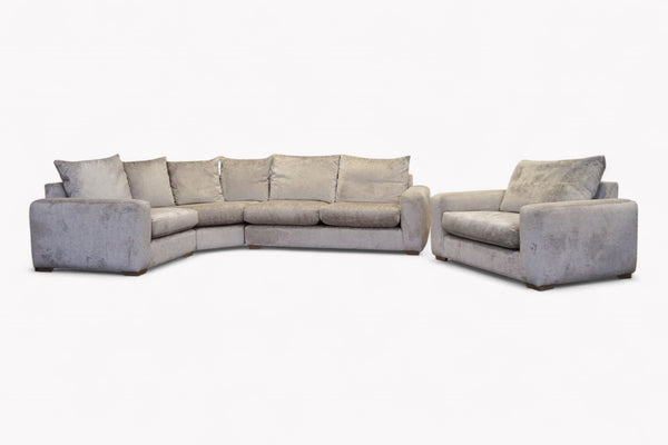 Longpoint - Andorra LHF Corner Sofa & Snuggler, Berber Grey