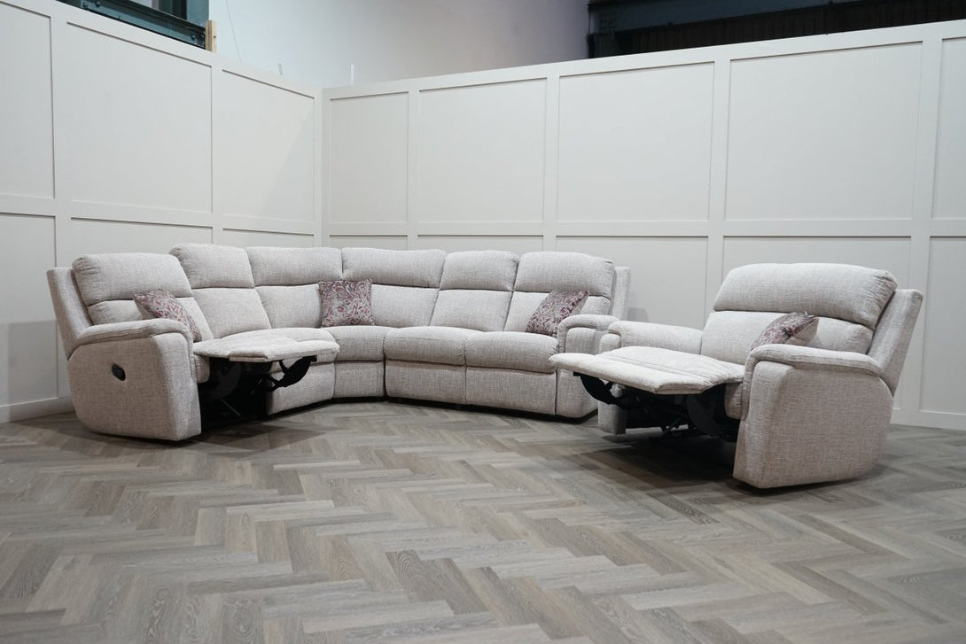 Lotus 2 Corner 2 Sofa & Loveseat, Manual Reclining, Vitolini Blush