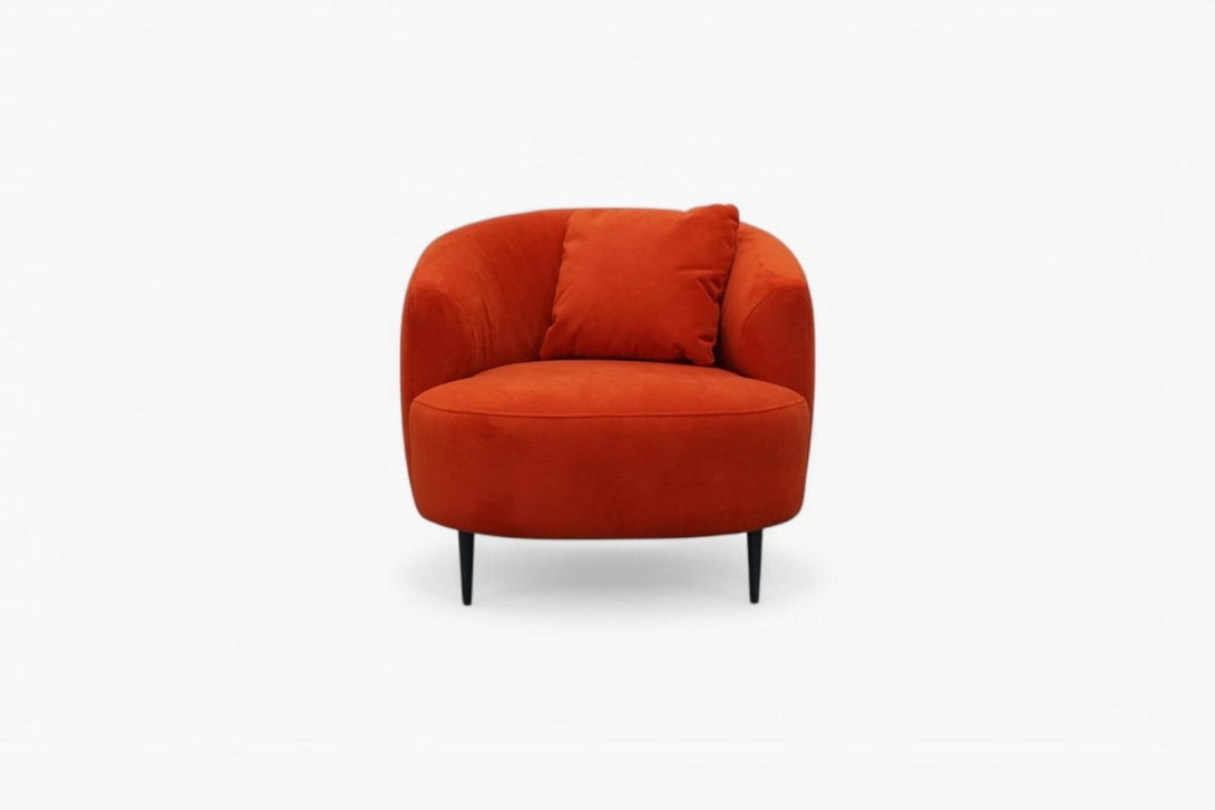 Lozenge Armchair, Plush Velvet Paprika