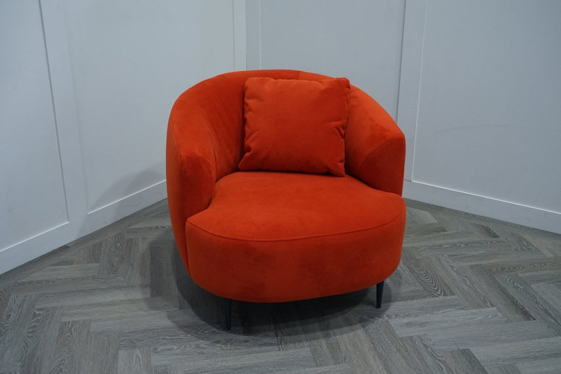 Lozenge Armchair, Plush Velvet Paprika