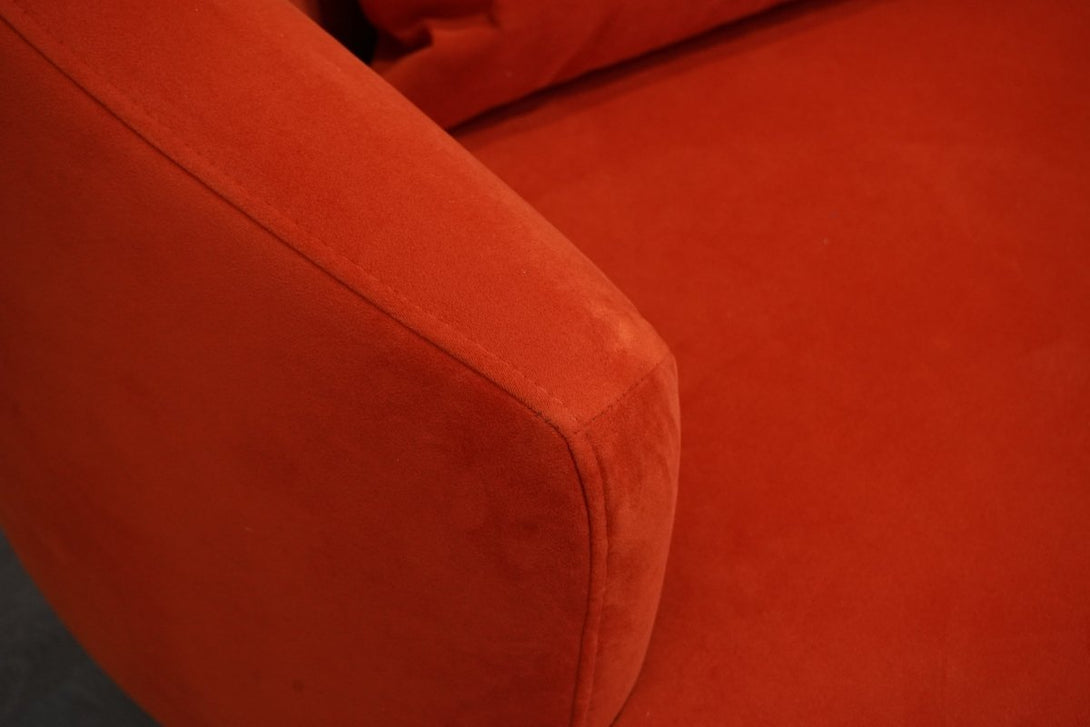 Lozenge Armchair, Plush Velvet Paprika