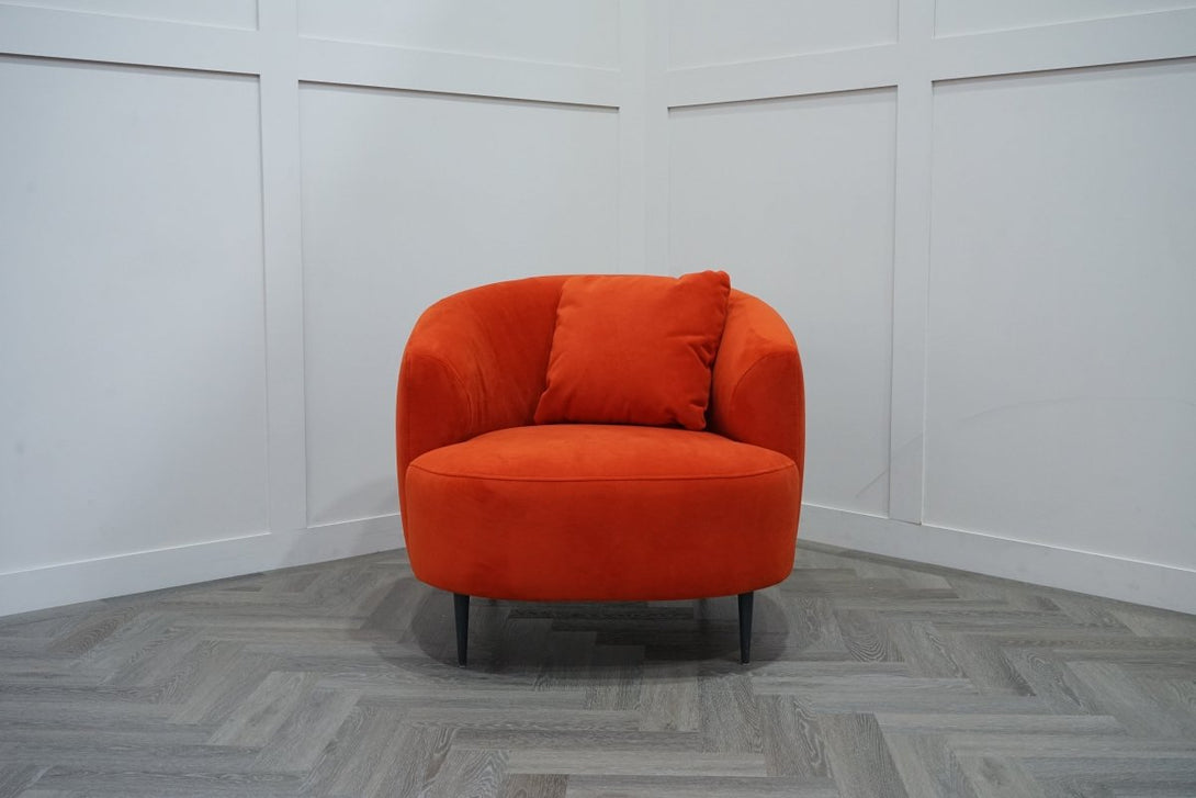 Lozenge Armchair, Plush Velvet Paprika