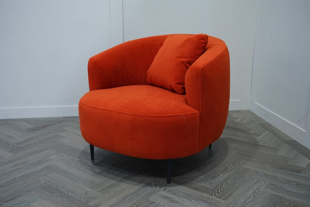 Lozenge Armchair, Plush Velvet Paprika