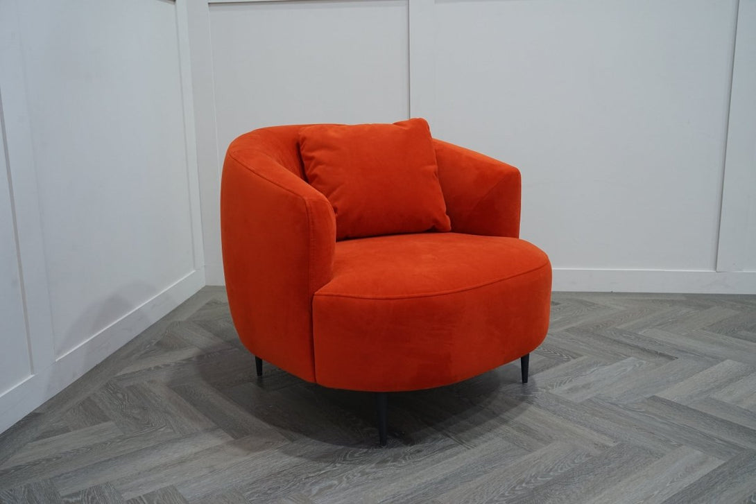 Lozenge Armchair, Plush Velvet Paprika