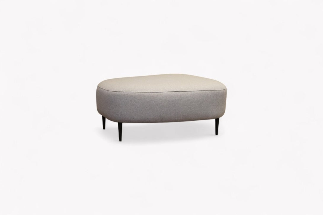 Lozenge Footstool, Basket Weave Light Grey
