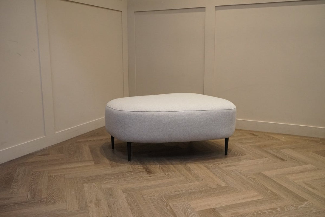 Lozenge Footstool, Basket Weave Light Grey