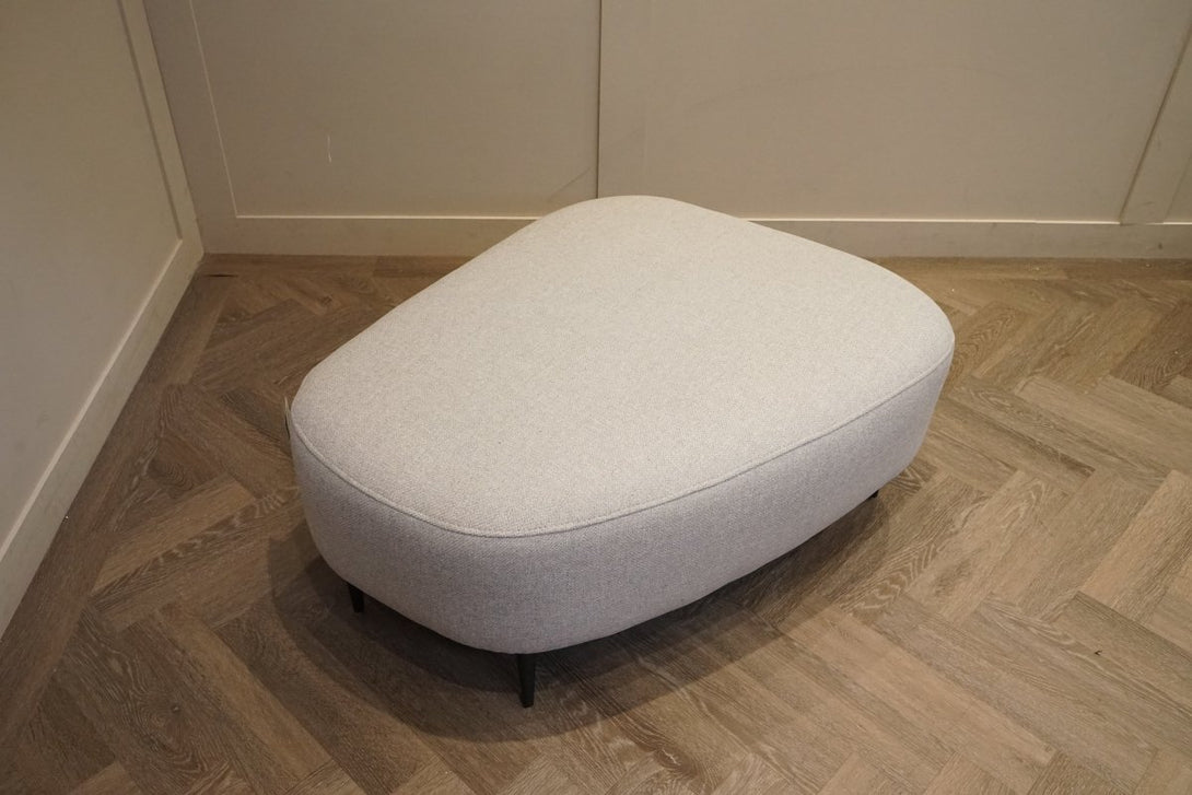 Lozenge Footstool, Basket Weave Light Grey