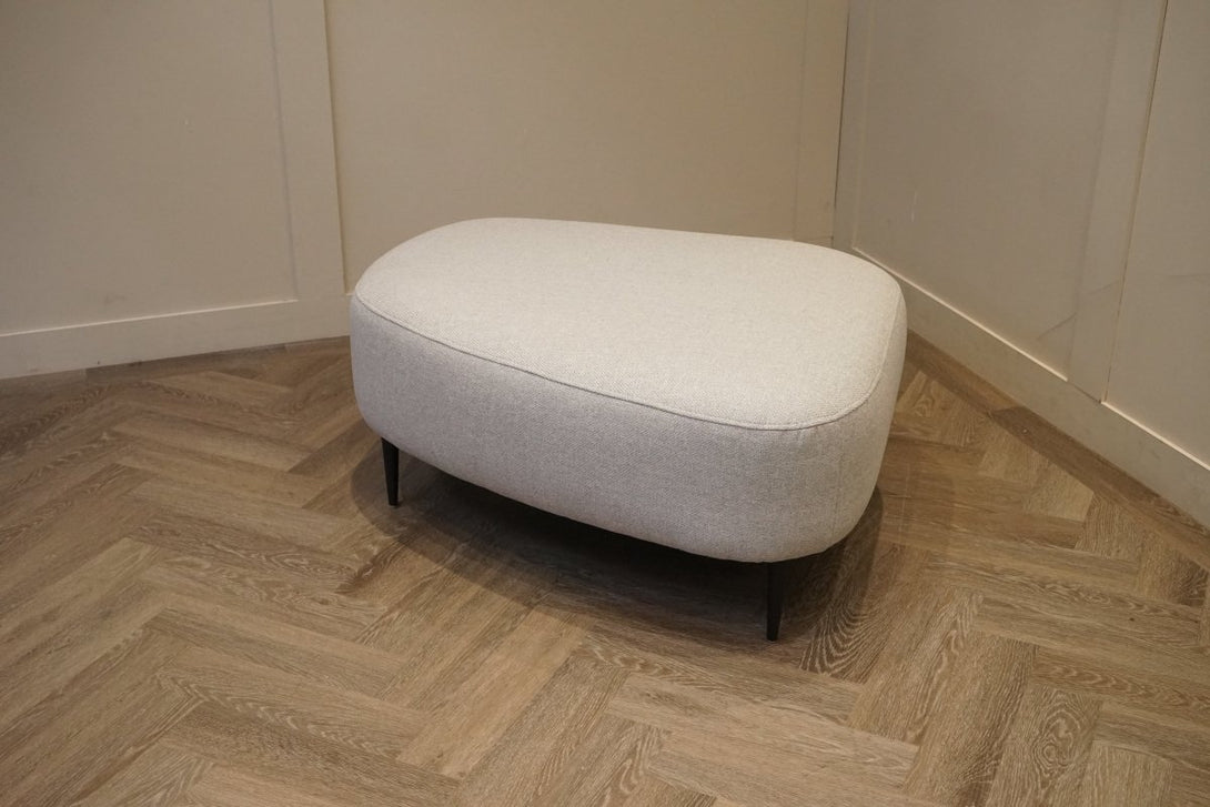 Lozenge Footstool, Basket Weave Light Grey