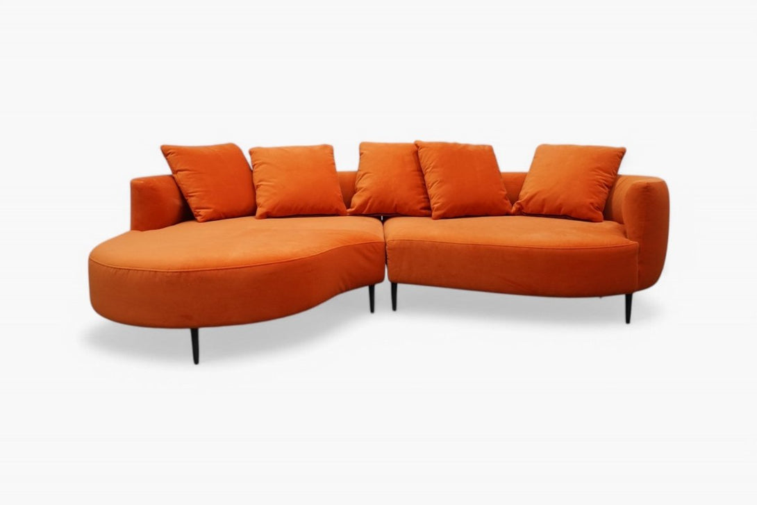 Lozenge Grand 5 Seater RHF Chaise End Sofa, Harriet Orange