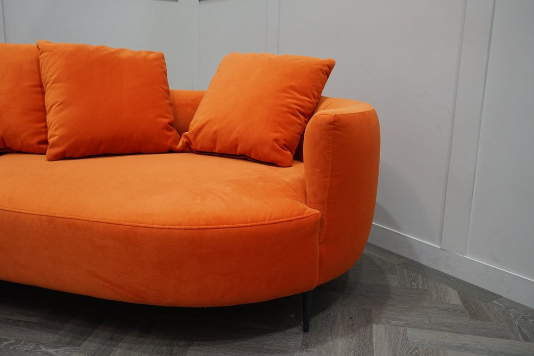 Lozenge Grand 5 Seater RHF Chaise End Sofa, Harriet Orange