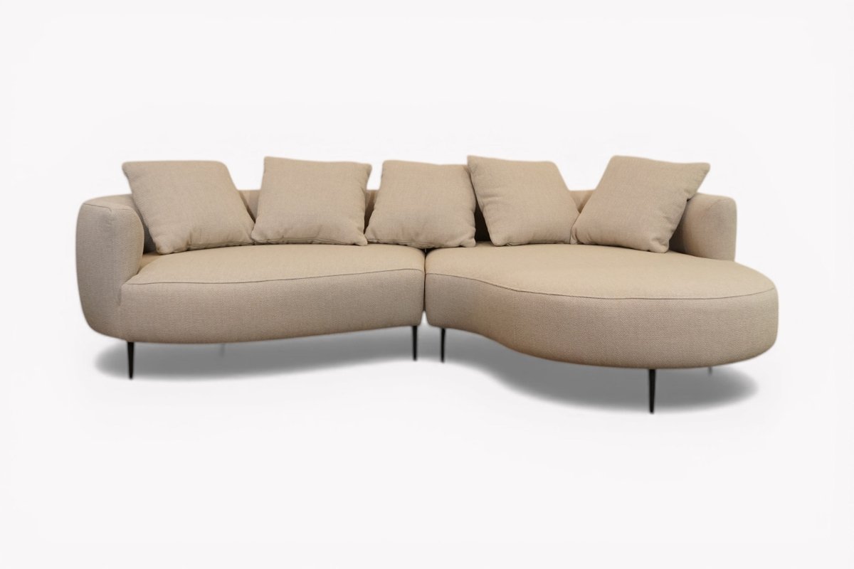 Lozenge Grand RHF Corner Chaise Sofa, Twisted Boucle Putty