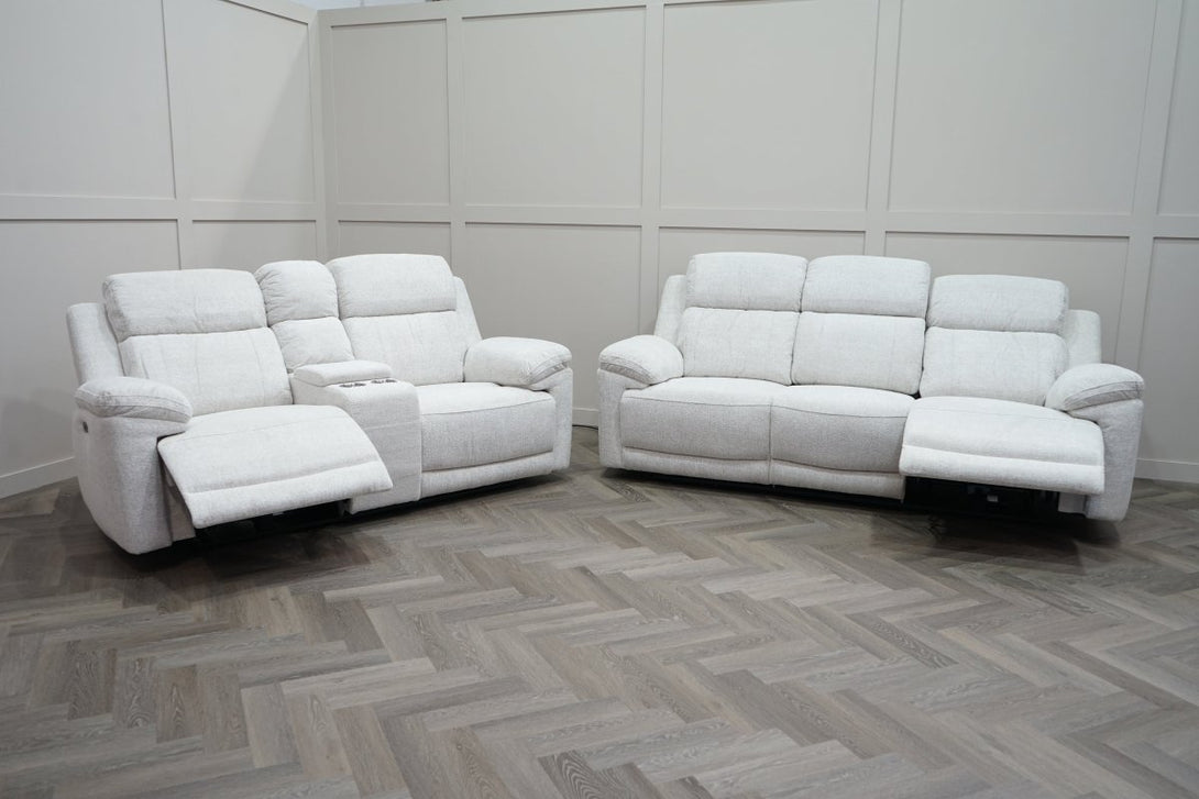 Lucius 3 + 2 Seater Power Recliner Sofas, Belfast Cream