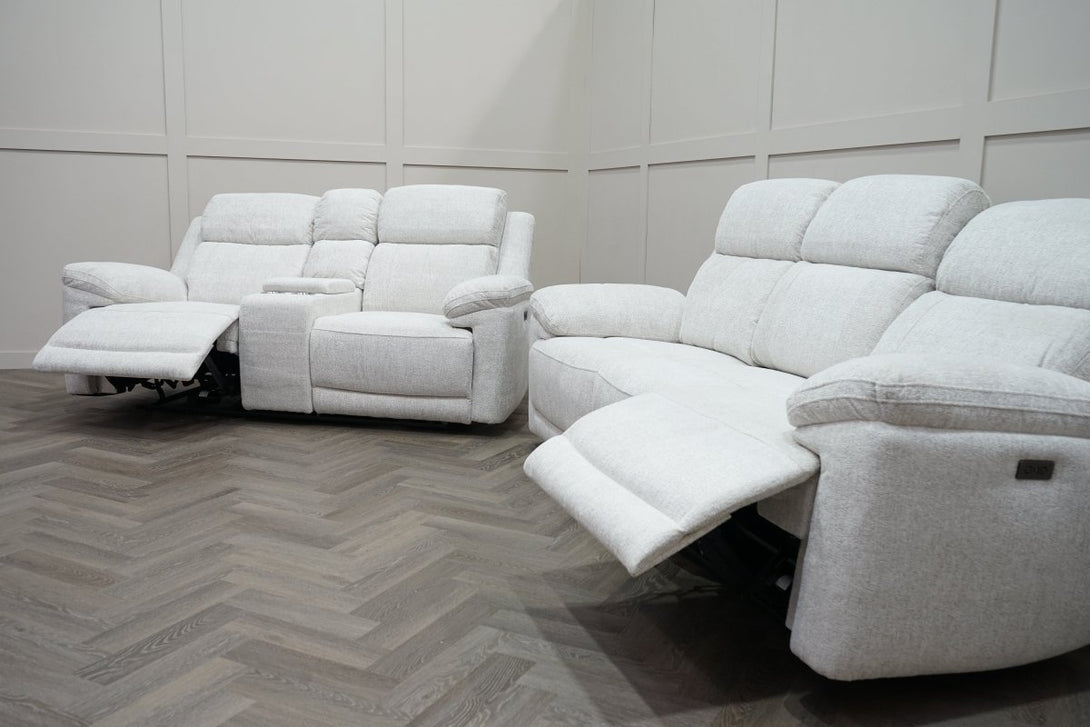 Lucius 3 + 2 Seater Power Recliner Sofas, Belfast Cream