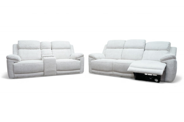 Lucius 3 + 2 Seater Power Recliner Sofas, Belfast Cream