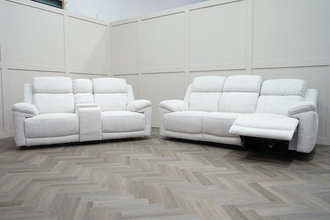 Lucius 3 + 2 Seater Power Recliner Sofas, Belfast Cream